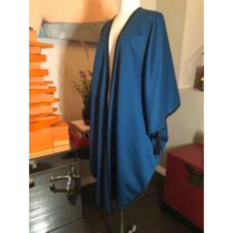 Saint Laurent Blue Wool Tassell Vintage Cape 369_128_8820 For Sale 4