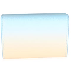 Saint Laurent Blue Yellow Grain De Poudre Ombre Tri-Fold Wallet