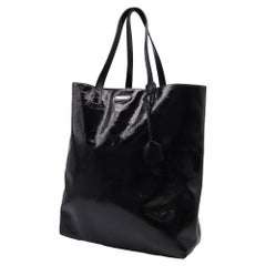 Saint Laurent Bold Shopping Large Tote Bag in Black Patent Leather