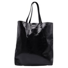 Saint Laurent Bold Shopping Large Tote Bag in Black Patent Leather