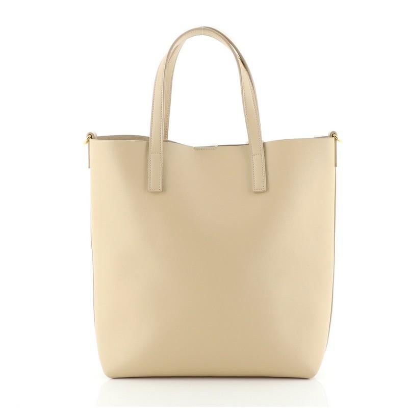 Beige Saint Laurent Bold Tote Leather Toy