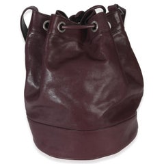 Saint Laurent Bordeaux Smooth Calfskin Medium Rider Bucket Bag