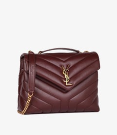 Saint Laurent Bordeaux Y Quilted Lambskin Leather Small Loulou