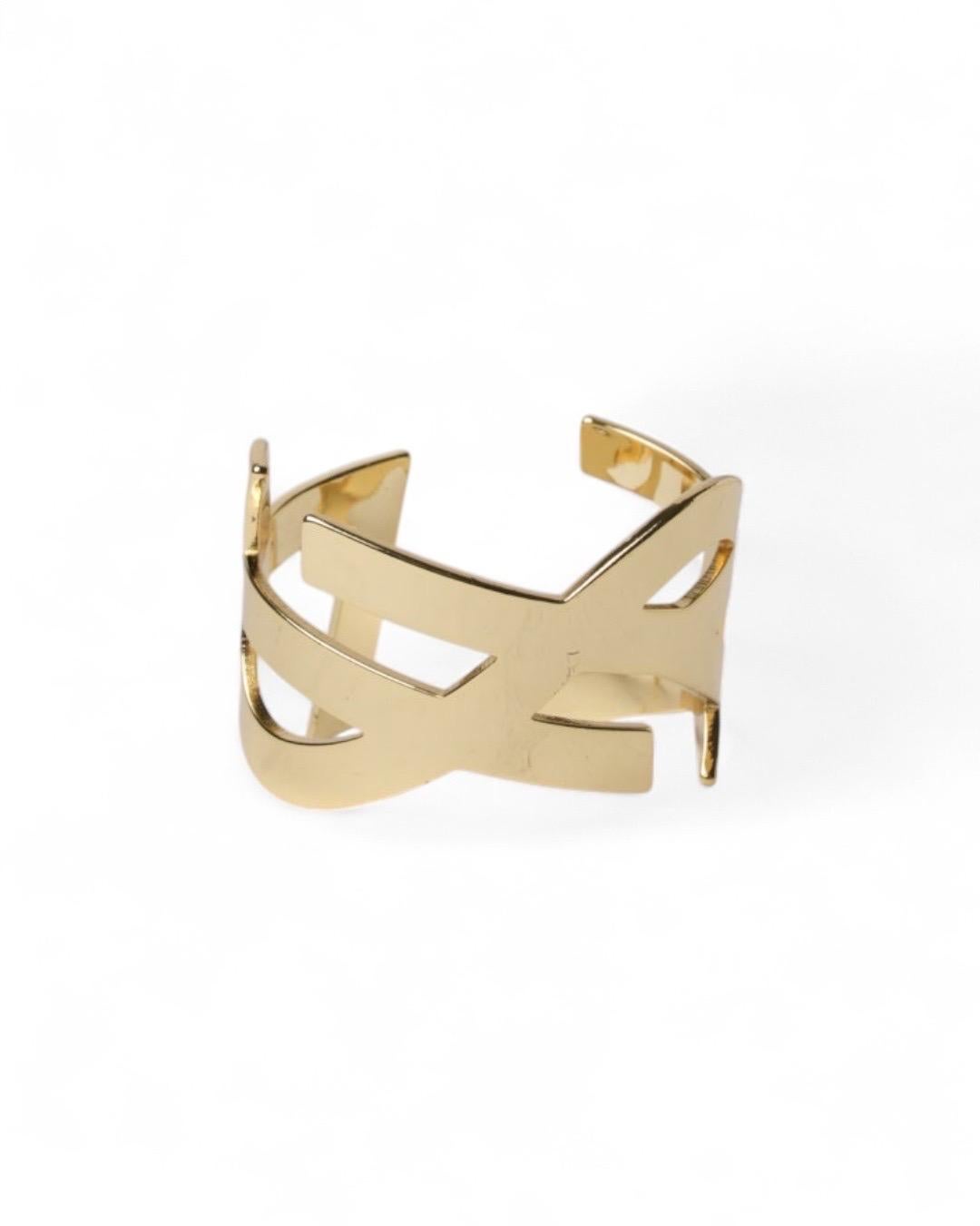 Saint Laurent Bracciale YSL Rigido Oro Pour femmes en vente