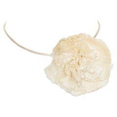 SAINT LAURENT Bridal Petite Fleur Carnation ivory frayed petal choker necklace