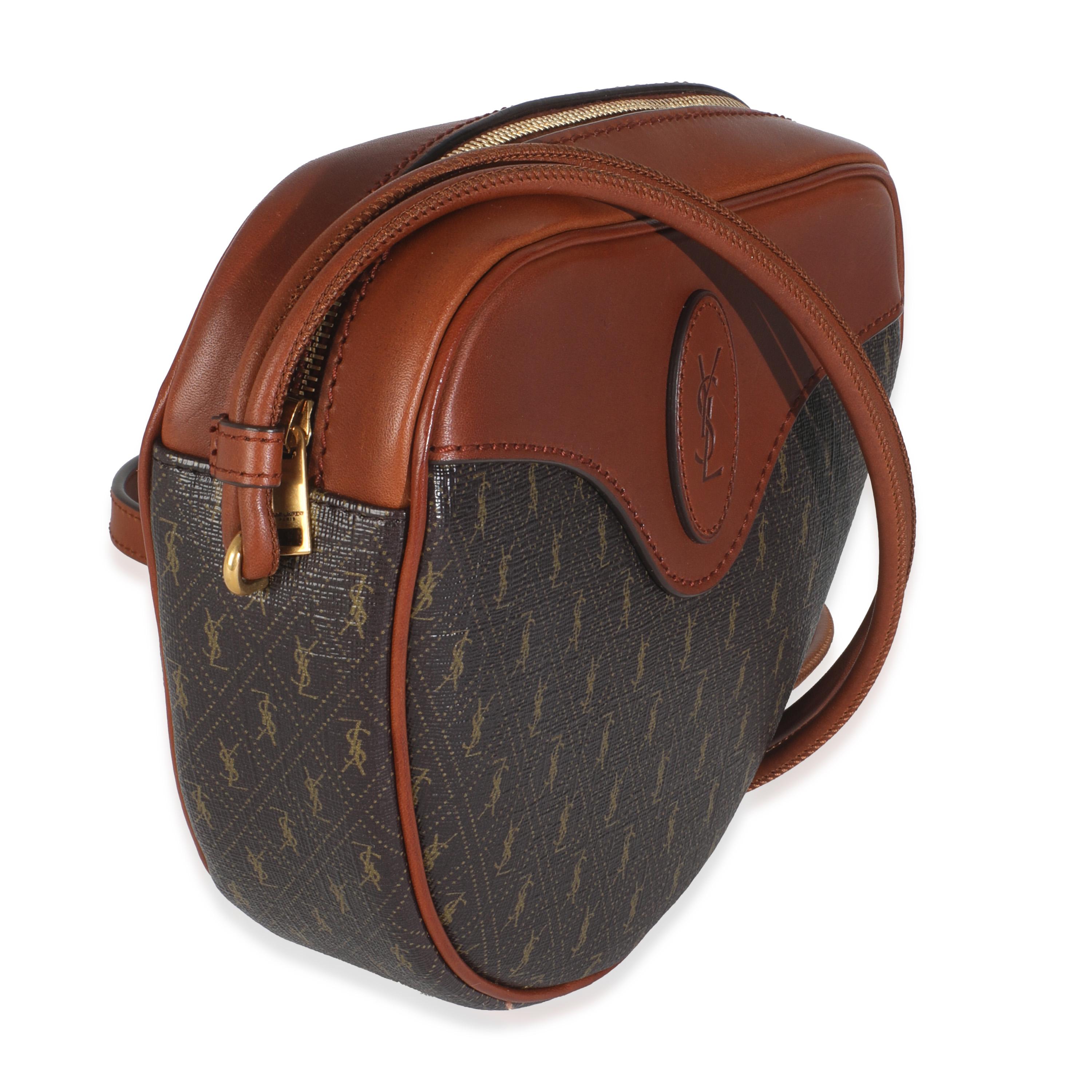Saint Laurent Brown Canvas Le Monogramme Cœur Heart Bag In Excellent Condition For Sale In New York, NY