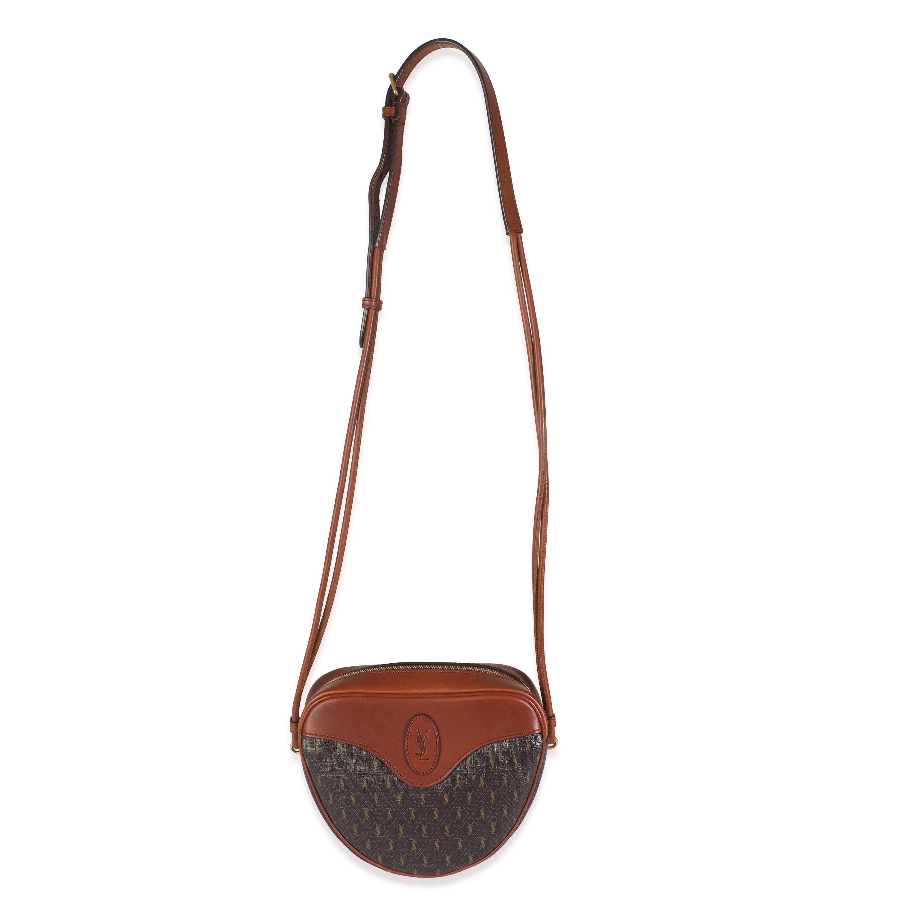 Saint Laurent Brown Canvas Le Monogramme Cœur Heart Bag For Sale 2