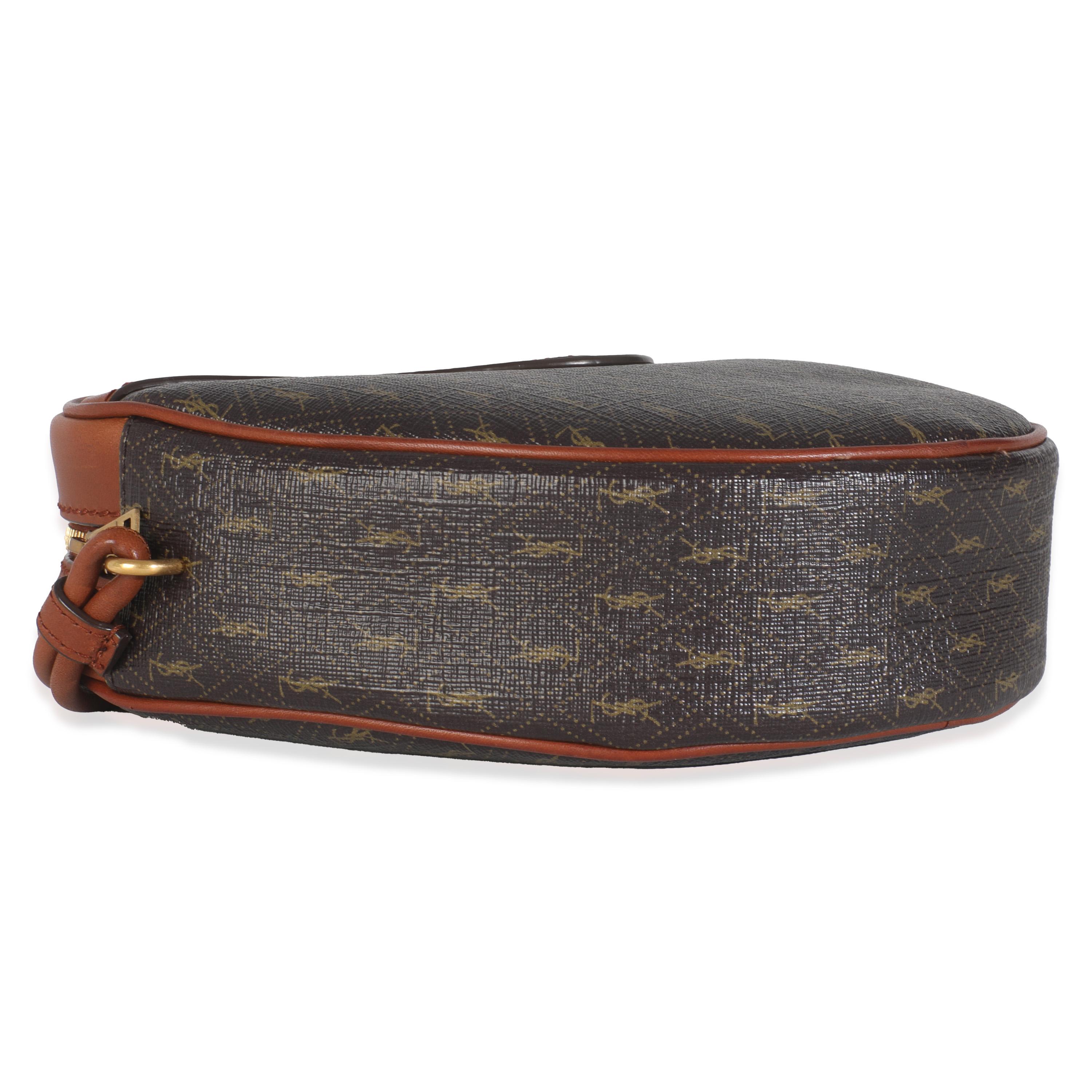 Saint Laurent Brown Canvas Le Monogramme Cœur Heart Bag For Sale 4