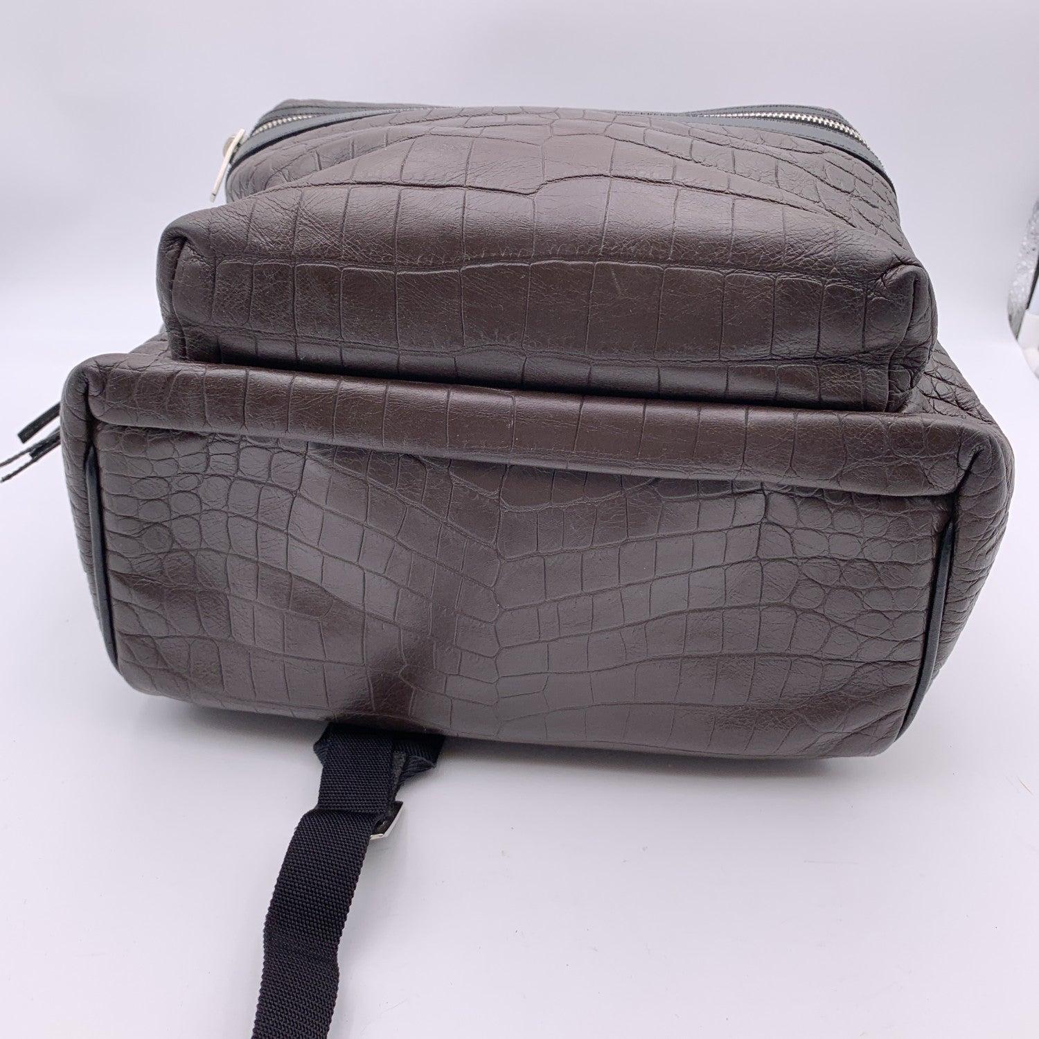 Women's or Men's Saint Laurent Brown Embossed Leather City Backpack Shoulder Bag