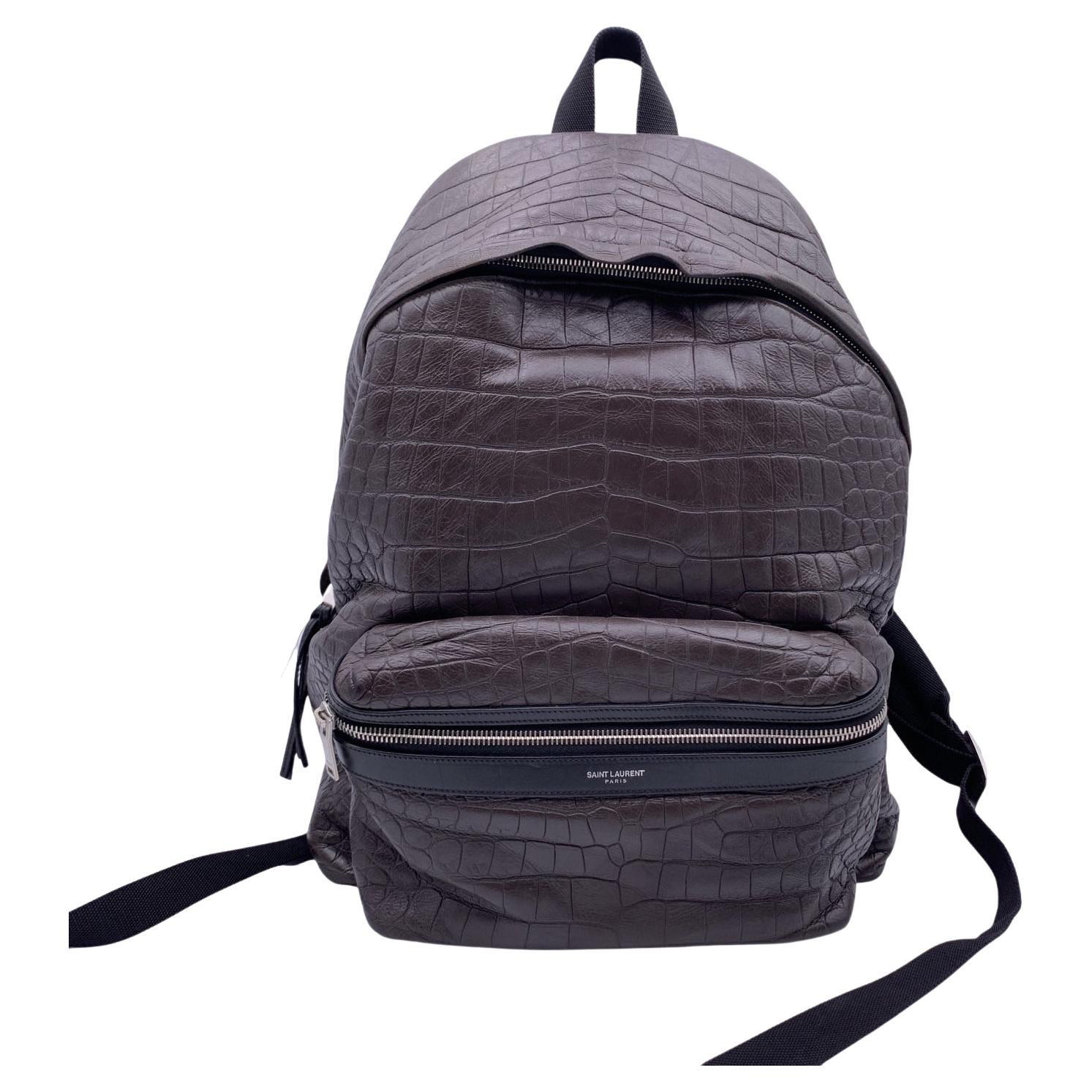 YVES SAINT LAURENT Hunting Rucksack Canvas Backpack Bag Black
