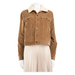 Saint Laurent Brown Fur Lined Corduroy Jacket Size XL