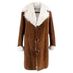 Saint Laurent Brown Goat Suede & Shearling Coat