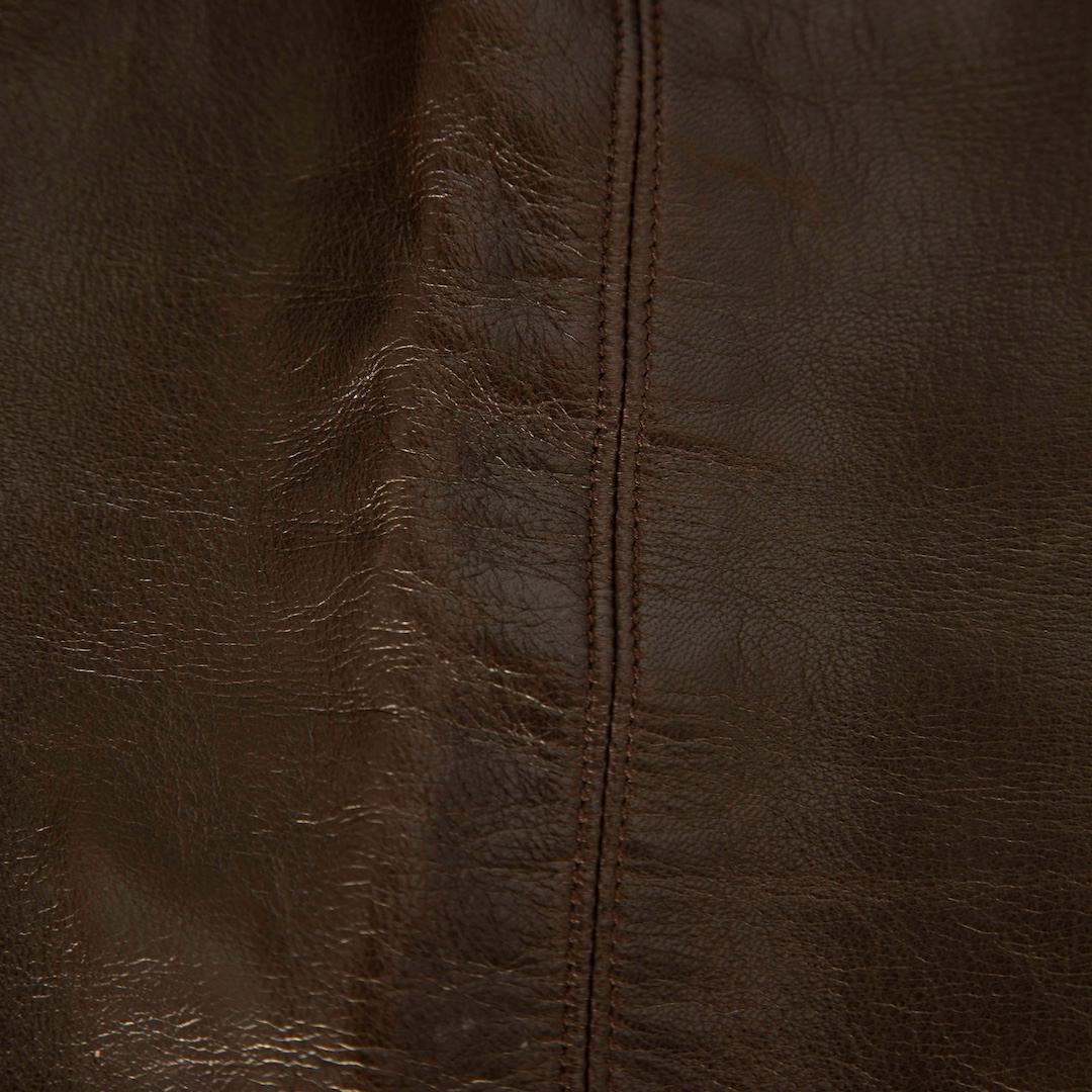 Nero Saint Laurent Gonna in pelle marrone al ginocchio taglia L. in vendita
