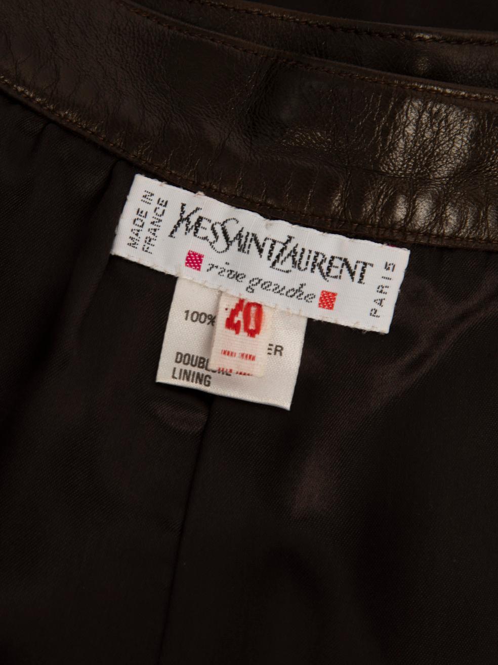 Donna Saint Laurent Gonna in pelle marrone al ginocchio taglia L. in vendita