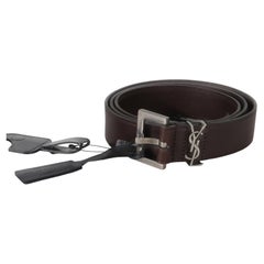 Saint Laurent Brown Lambskin Cassandre 38mm Belt 80/32