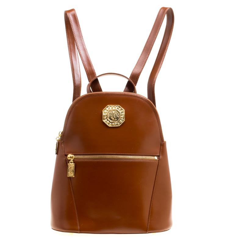 Saint Laurent Brown Leather Backpack Bag