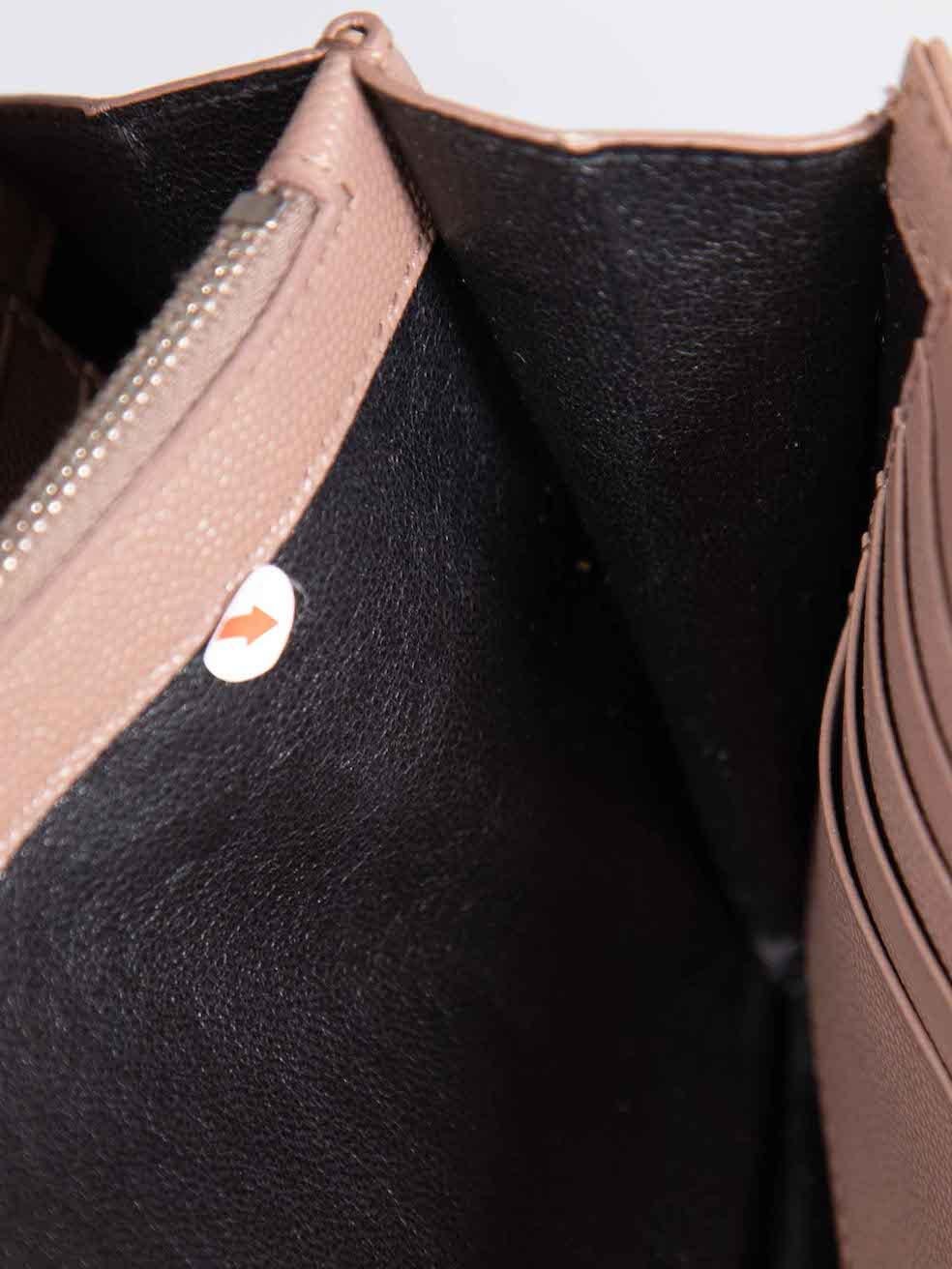 Saint Laurent Brown Leather Cassandra Wallet on Chain For Sale 2