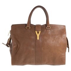 Saint Laurent Brown Leather Large Cabas Chyc Tote