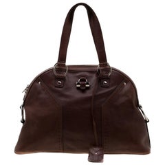 Saint Laurent Brown Leather Large Muse Bag
