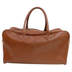 Saint Laurent Brown Leather Luggage Duffle 855874