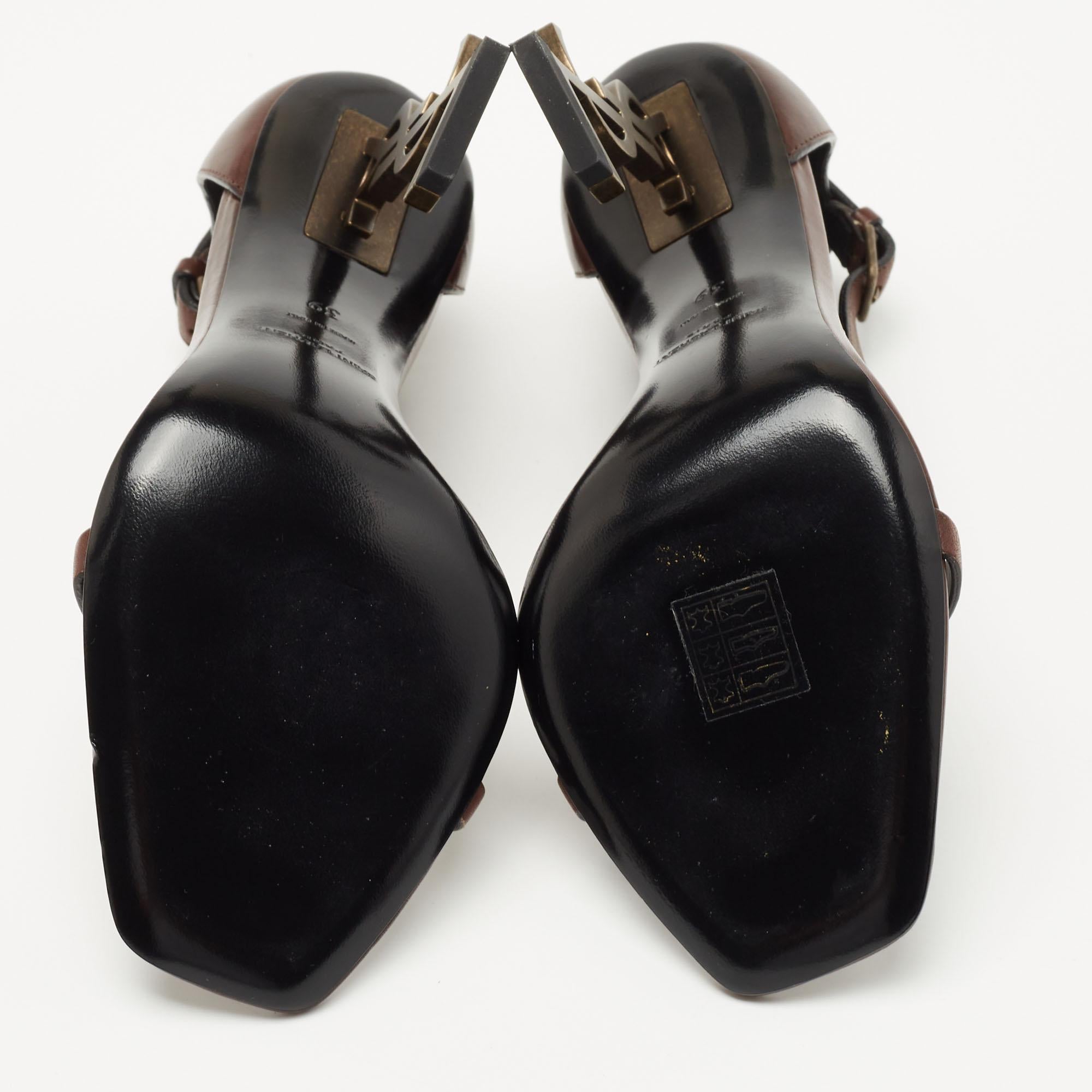 Saint Laurent Brown Leather Opyum Sandals Size 39 1