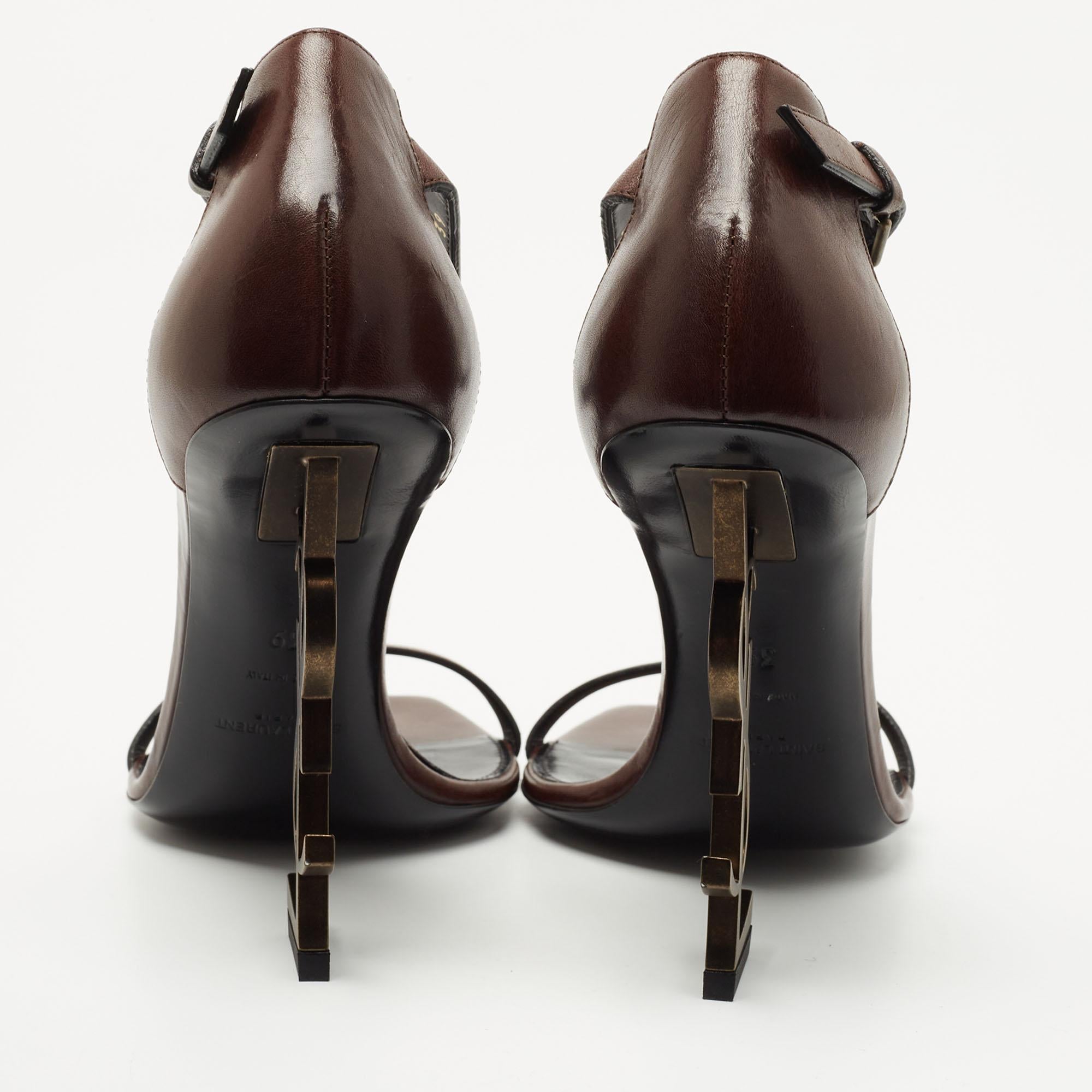 Saint Laurent Brown Leather Opyum Sandals Size 39 2