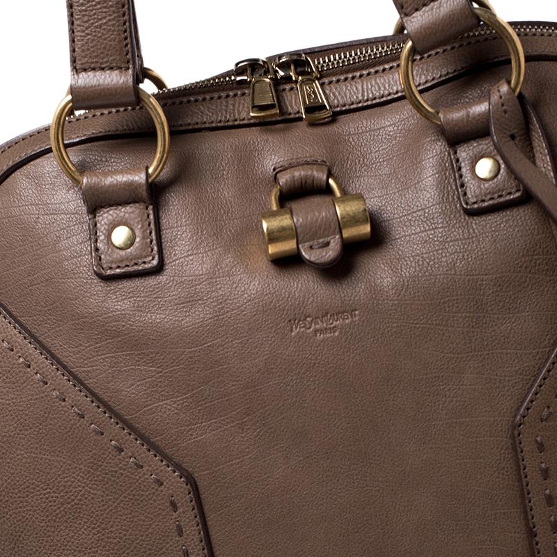 Saint Laurent Brown Leather Oversized Muse Bag 5