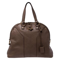 Saint Laurent Brown Leather Oversized Muse Bag