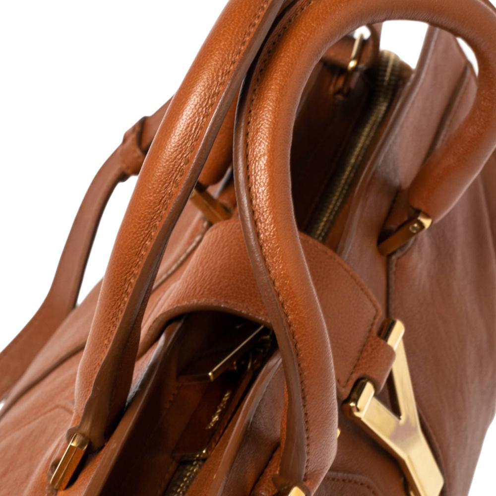 Saint Laurent Brown Leather Small Cabas Chyc Tote 3