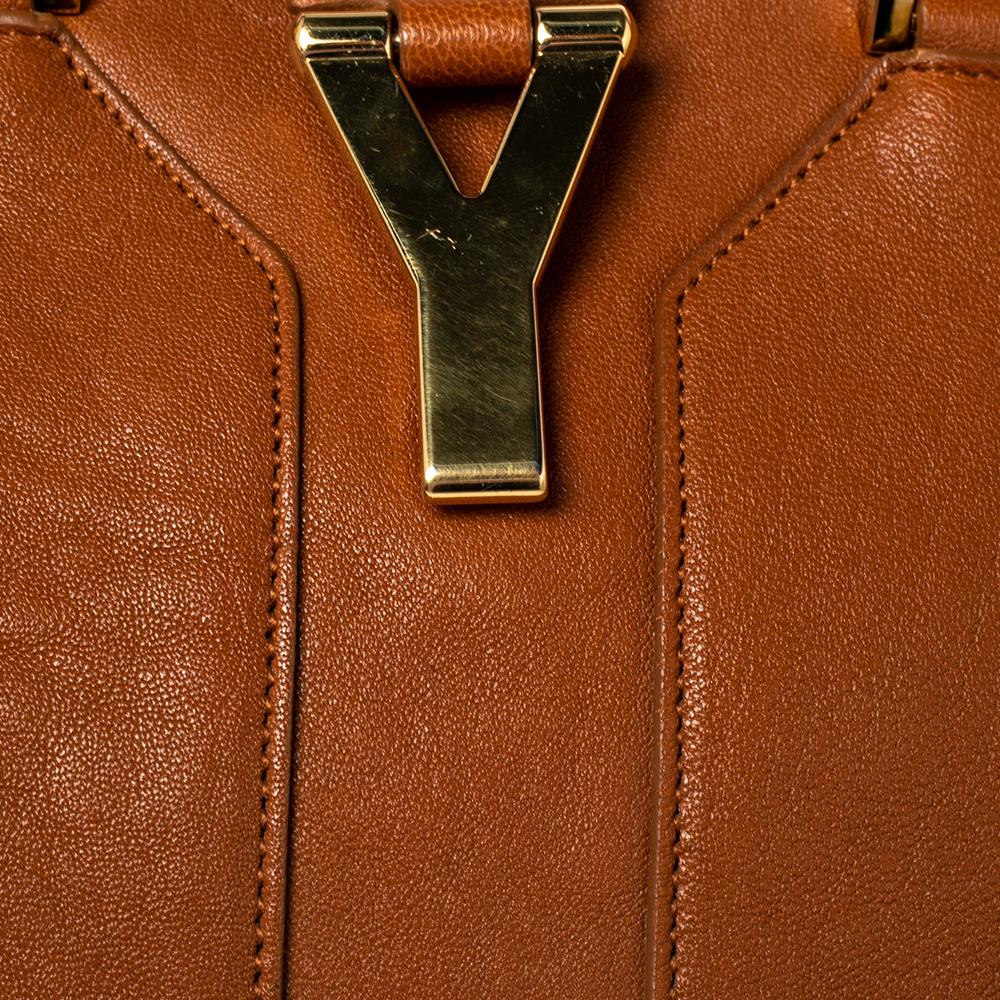 Saint Laurent Brown Leather Small Cabas Chyc Tote 4