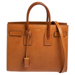 Saint Laurent Brown Leather Small Classic Sac De Jour Tote