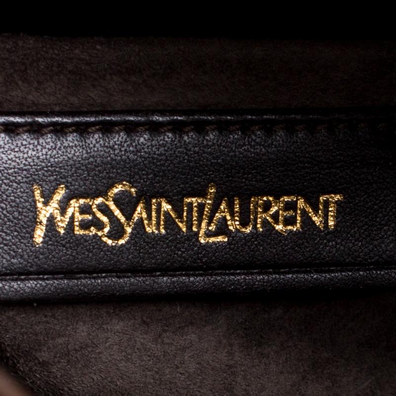Women's Saint Laurent Brown Leather Small Downtown Tote