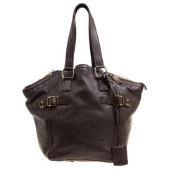 Saint Laurent Brown Leather Small Downtown Tote