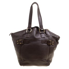 Saint Laurent Brown Leather Small Downtown Tote