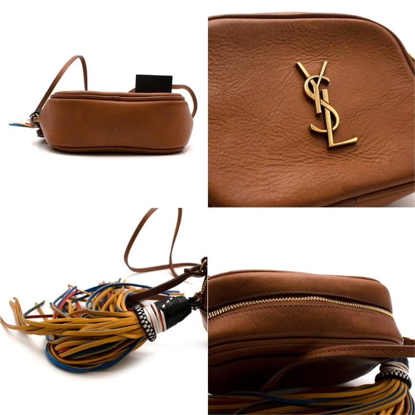 Saint Laurent Brown Leather YSL Tassel Blogger Shoulder Bag In New Condition In London, GB