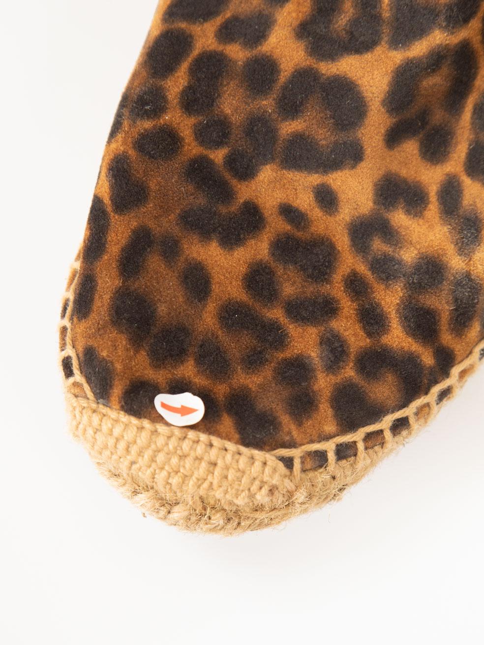 Saint Laurent Braun Leopard Wildleder Espadrilles Größe IT 37 im Angebot 5