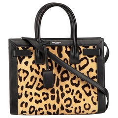 Borsa Sac de Jour in pelo di pony marrone di Saint Laurent