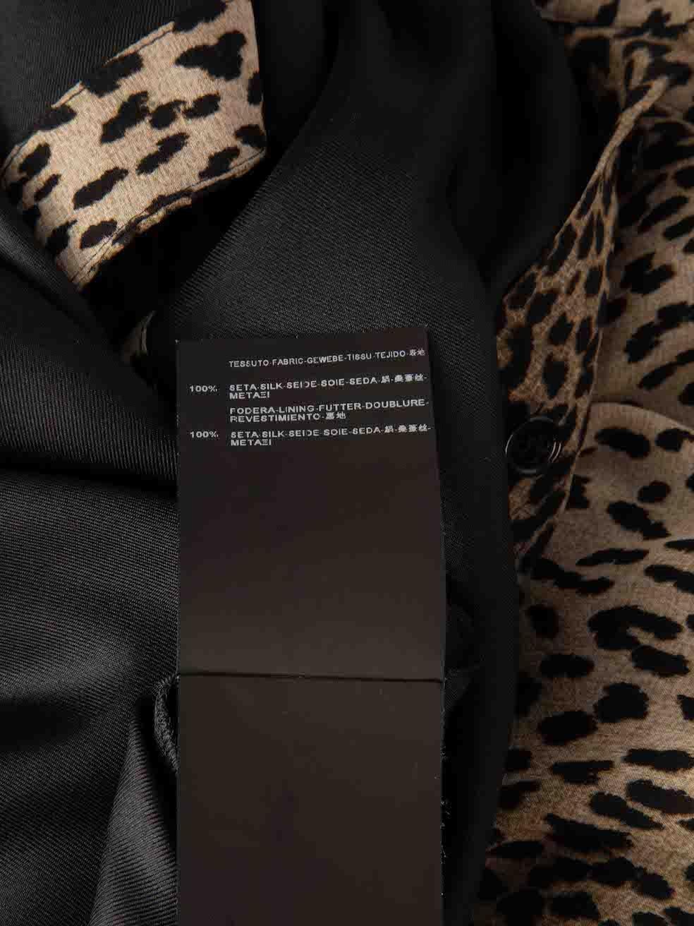 Saint Laurent Brown Seide Leopard ärmelloses Kleid Größe XS Damen im Angebot