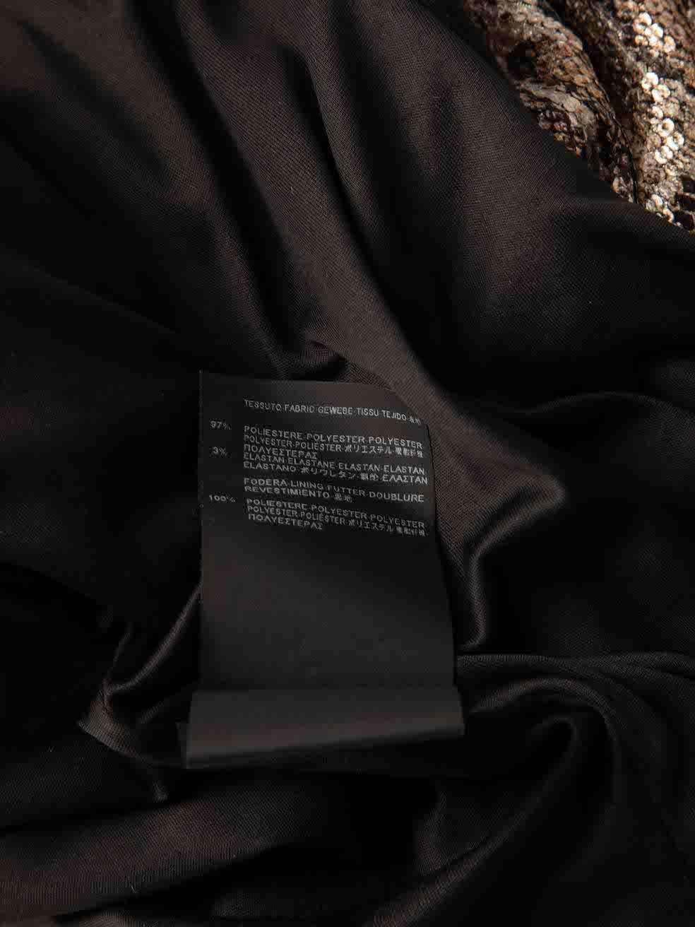 Saint Laurent Brown Snakeskin Sequin Wrap Top Size M For Sale 1