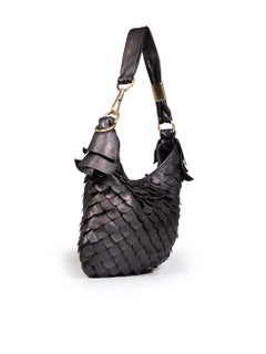 Saint Laurent Brown St. Tropez Fish Scale Hobo