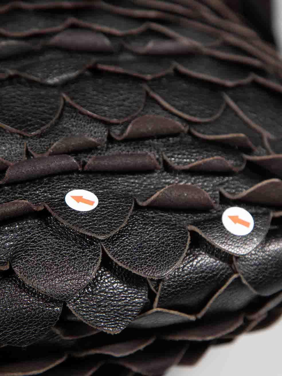 Saint Laurent Brown St. Tropez Fish Scale Hobo 3