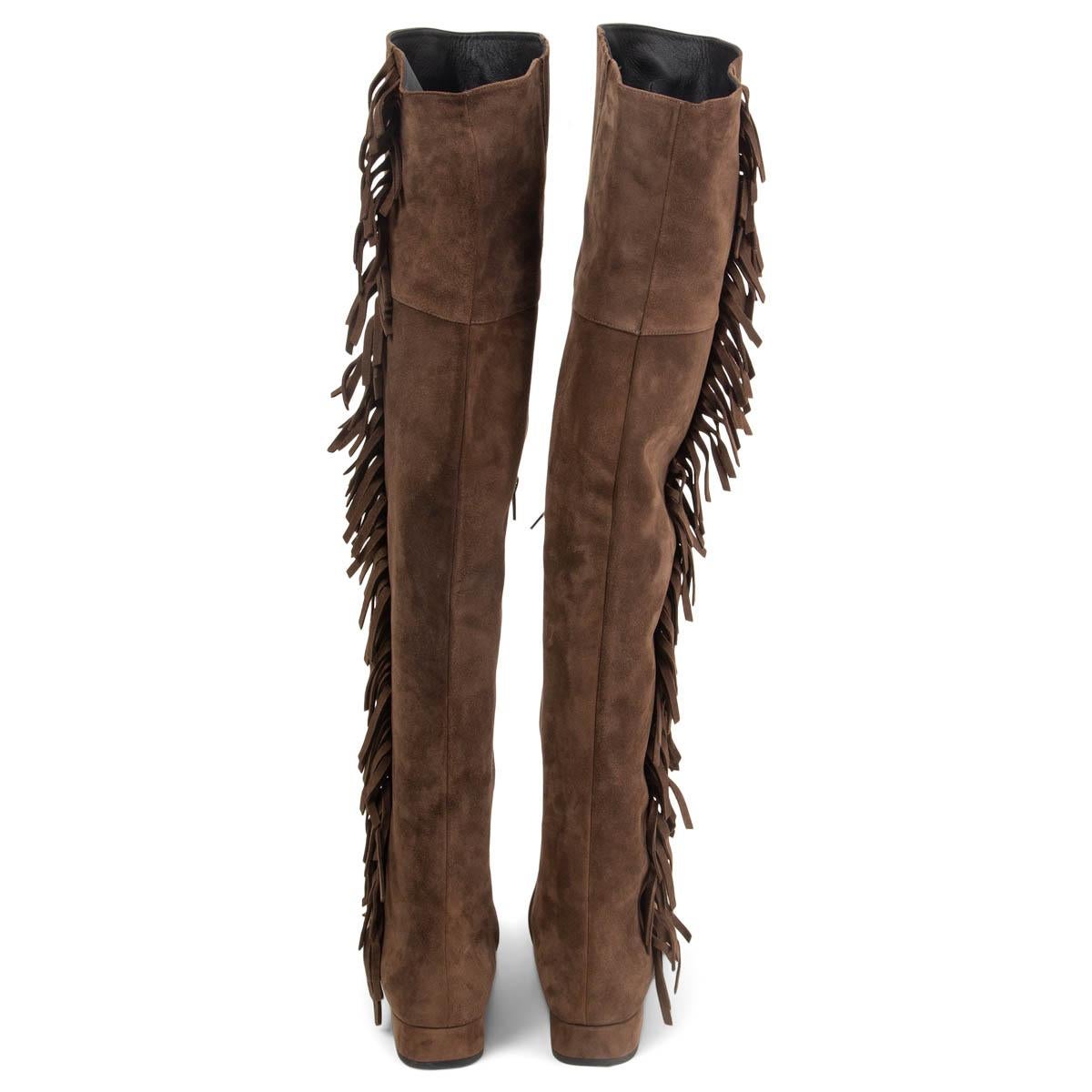 over knee taupe boots