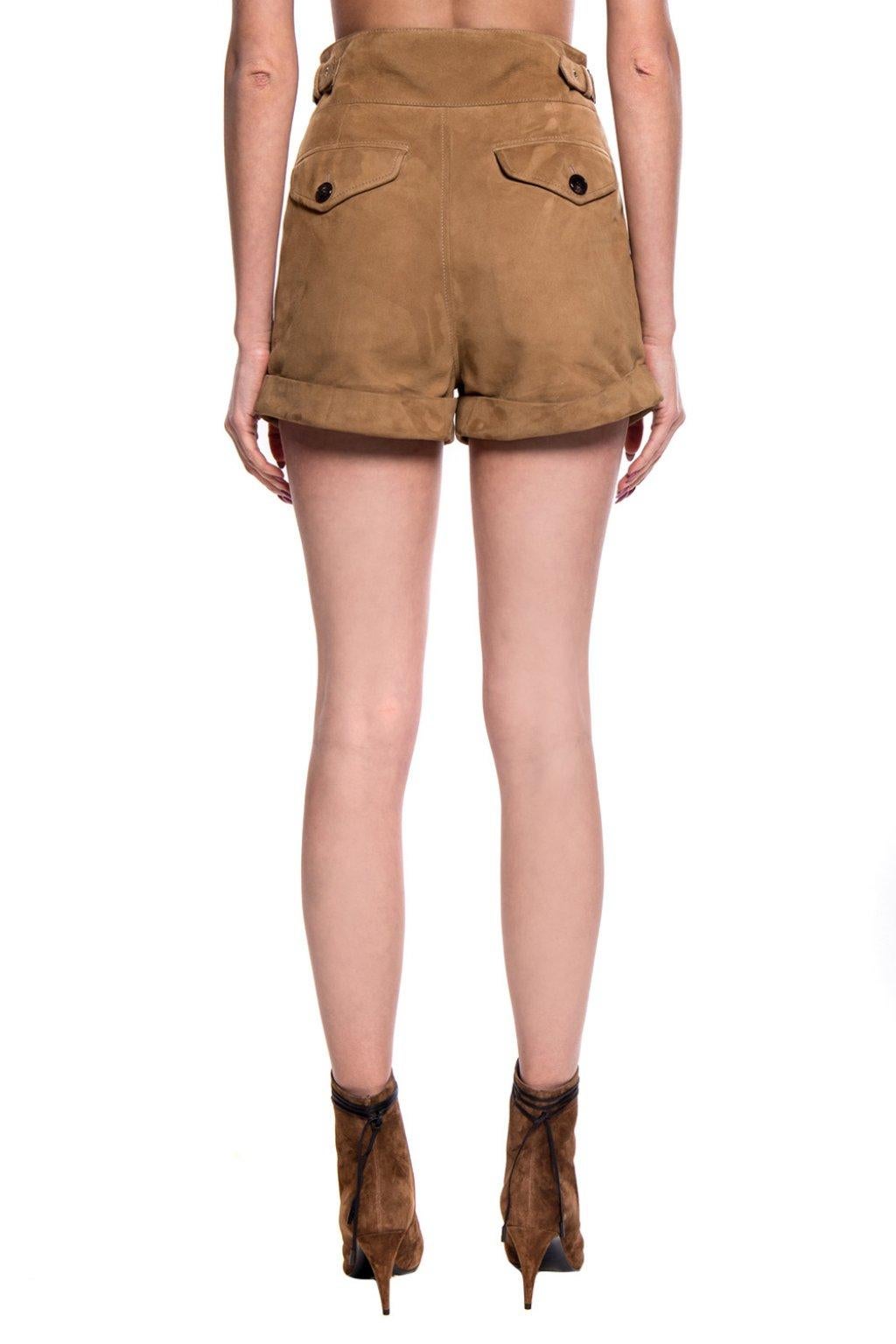 brown suede shorts