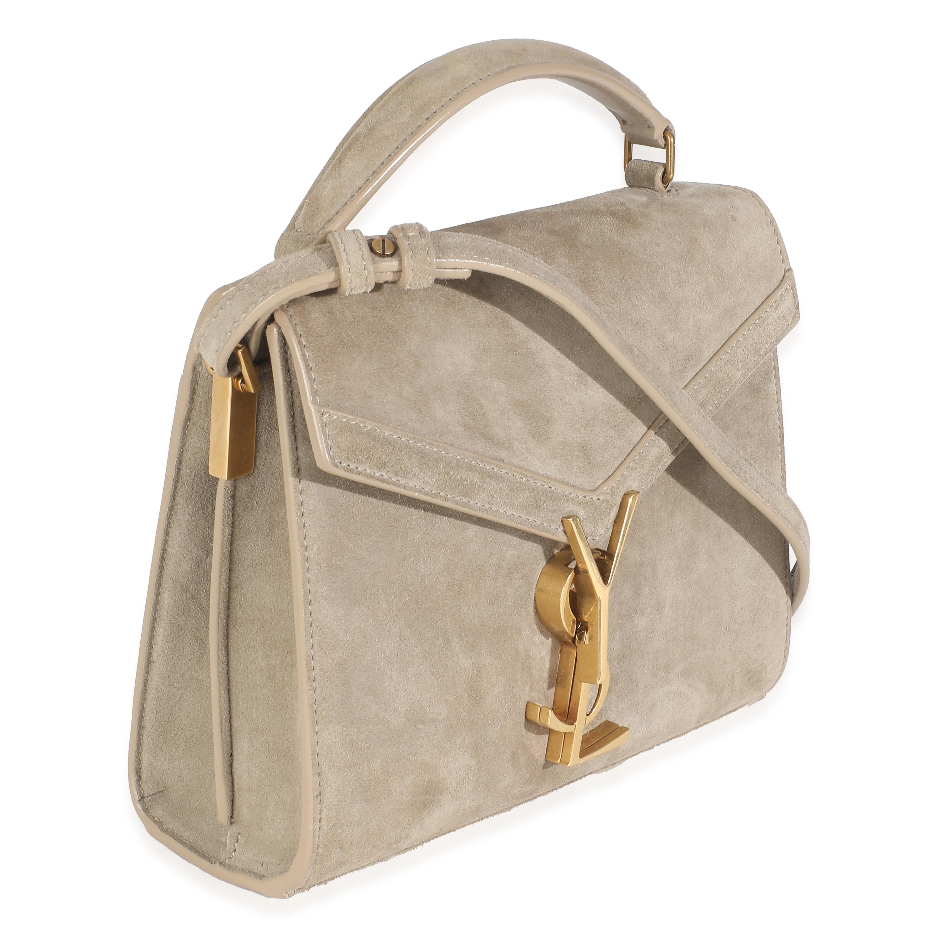 Saint Laurent Ante Marrón Cassandra Asa Superior Beige en venta