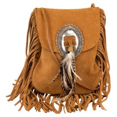 Saint Laurent - Sac à bandoulière en daim - Brown