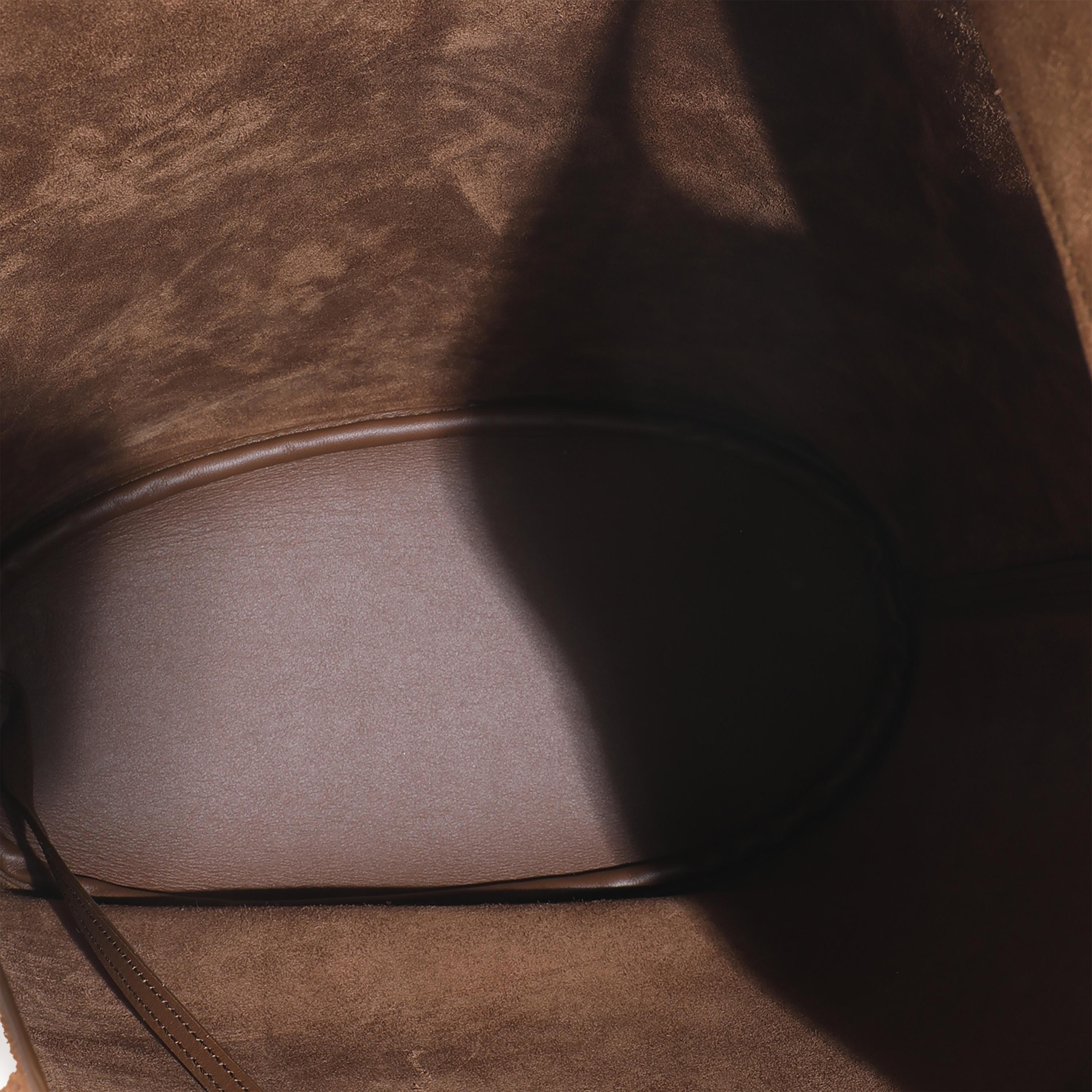 Saint Laurent Brown Suede Le 5 A 7 Hobo Bag For Sale 1