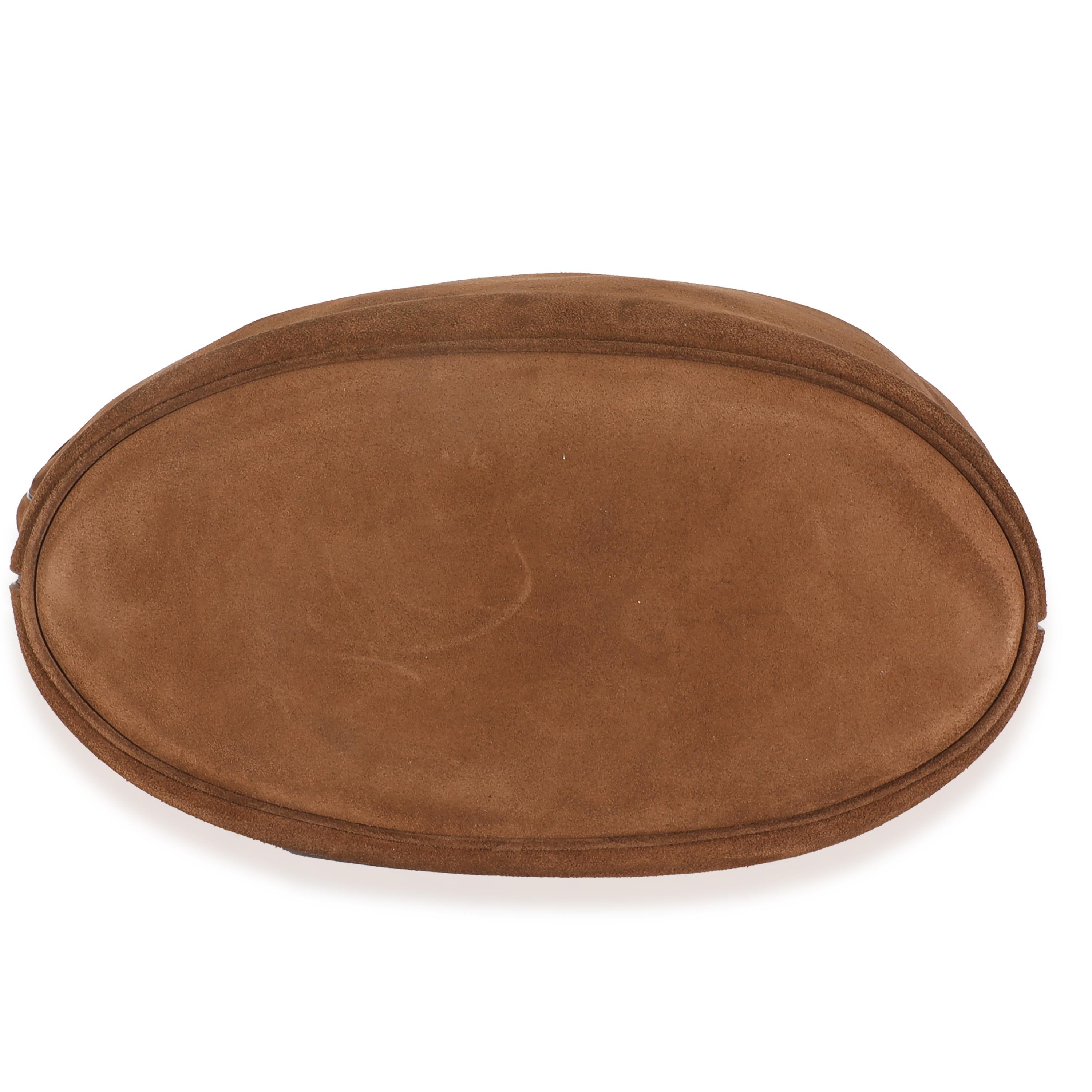 Saint Laurent Brown Suede Le 5 A 7 Hobo Bag For Sale 3