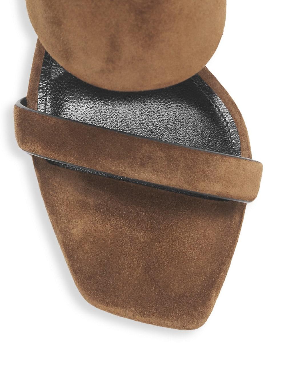 brown suede sandals