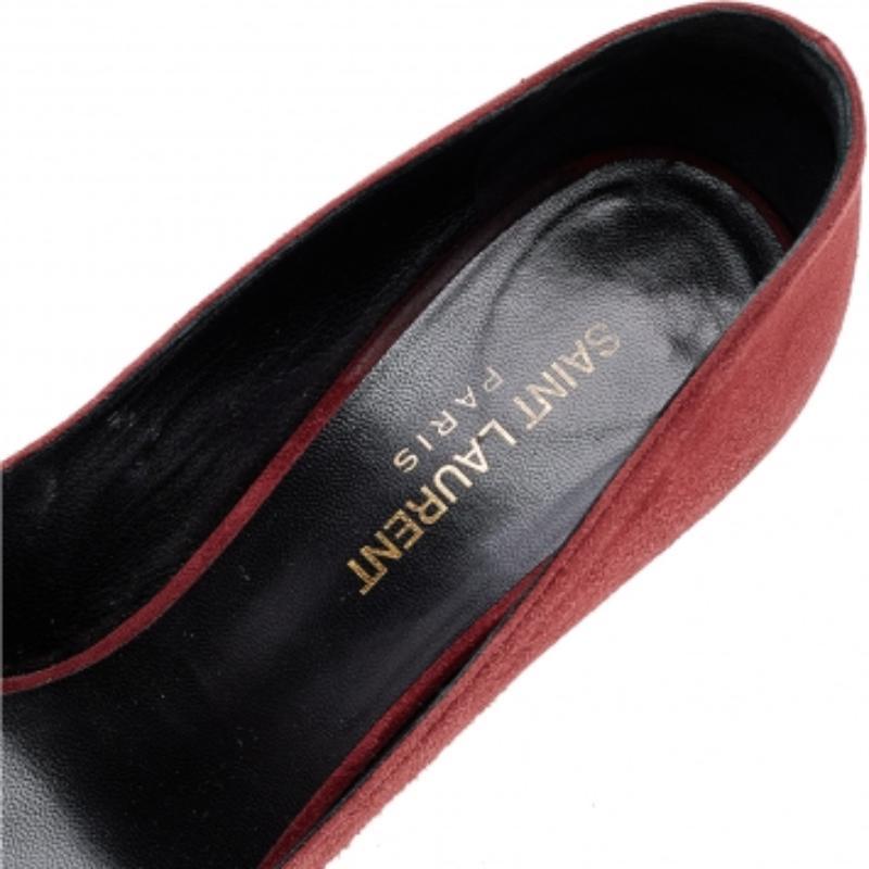 Donna Saint Laurent - Décolleté a punta in pelle scamosciata marrone misura 38 in vendita