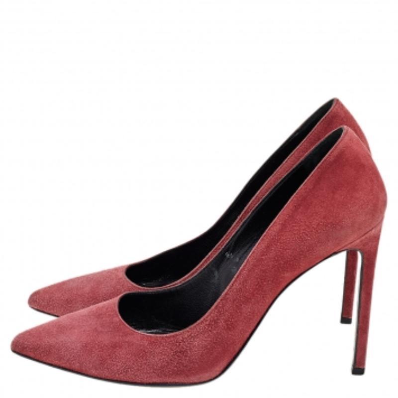 Saint Laurent - Décolleté a punta in pelle scamosciata marrone misura 38 in vendita 2